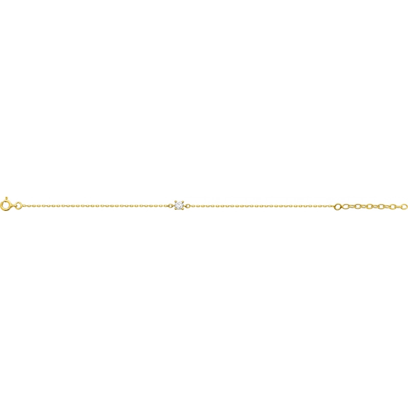 Pulsera circonitas chapado en oro Lua Blanca 256816.9.0