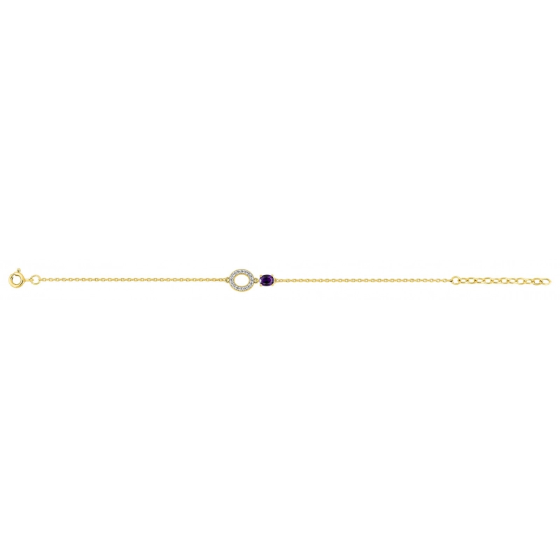 Pulsera circonitas violeta y blanca chapado en oro rh Lua Blanca 256911.5.0