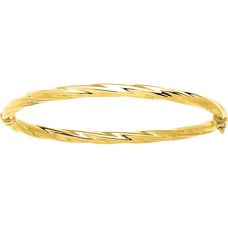 Pulsera retorcida 4mm 18Kt Oro Amarillo 412.9 Lua blanca