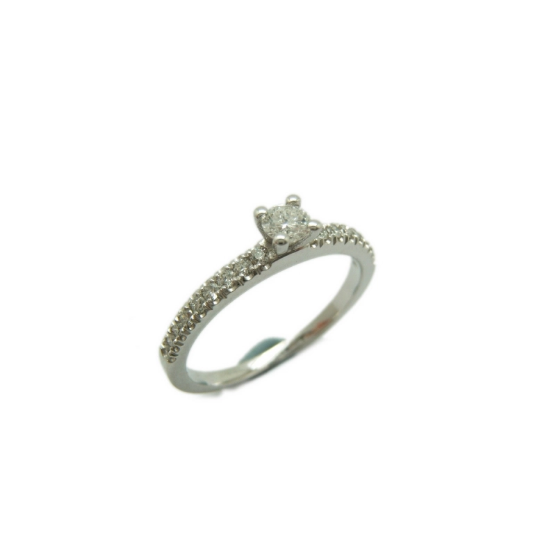 ANILLO Solitario oro blanco con Diamante A-407 B-79