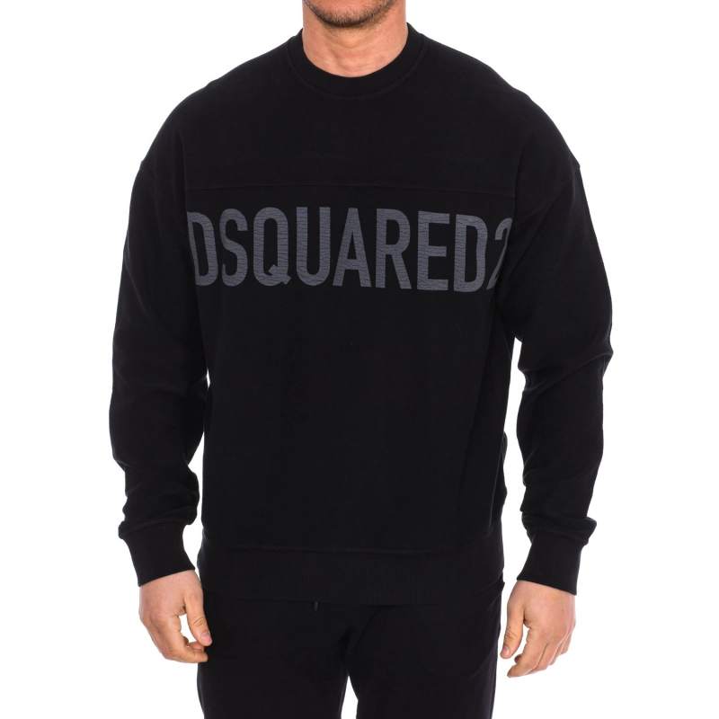 Sudadera de manga larga y cuello redondo Dsquared2 S74GU0536-S25462 hombre Talla: XL Color: Negro 