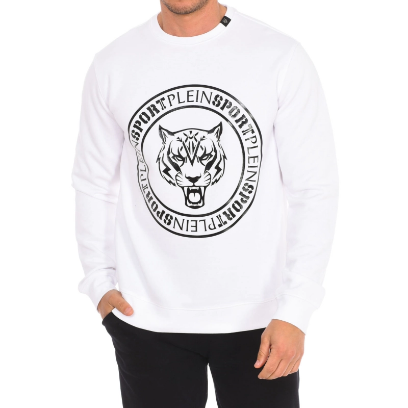 Sudadera de manga larga y cuello redondo Plein Sport FIPSG603 hombre Talla: L Color: Blanco