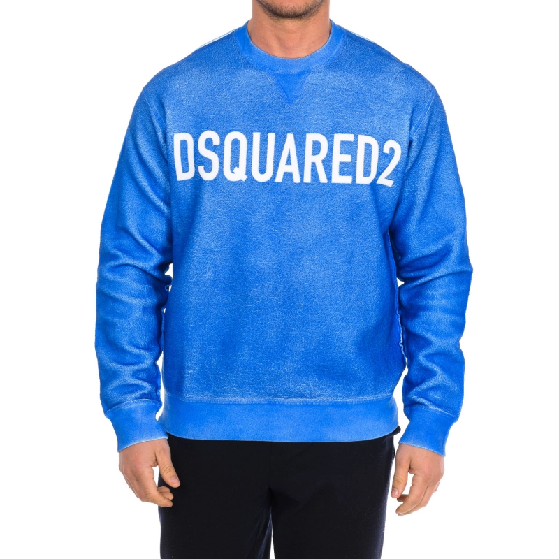 Sudadera de manga larga y cuello redondo S74GU0451-S25030 hombre Talla: L Color: Azul Dsquared2 