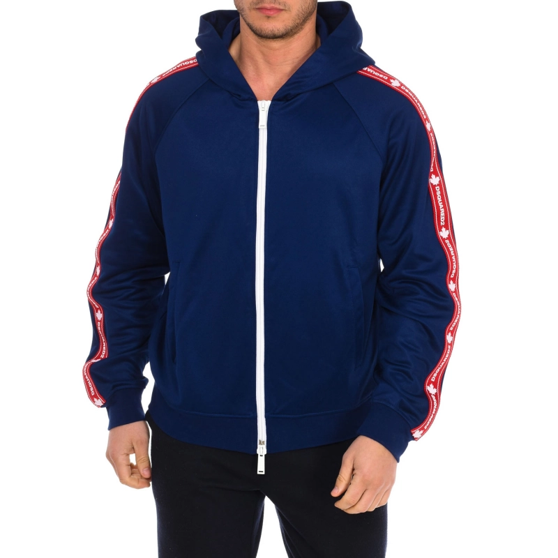 Sudadera sport con cremallera y capucha Dsquared2 S74HG0103-S23686 hombre Talla: M Color: Azul 