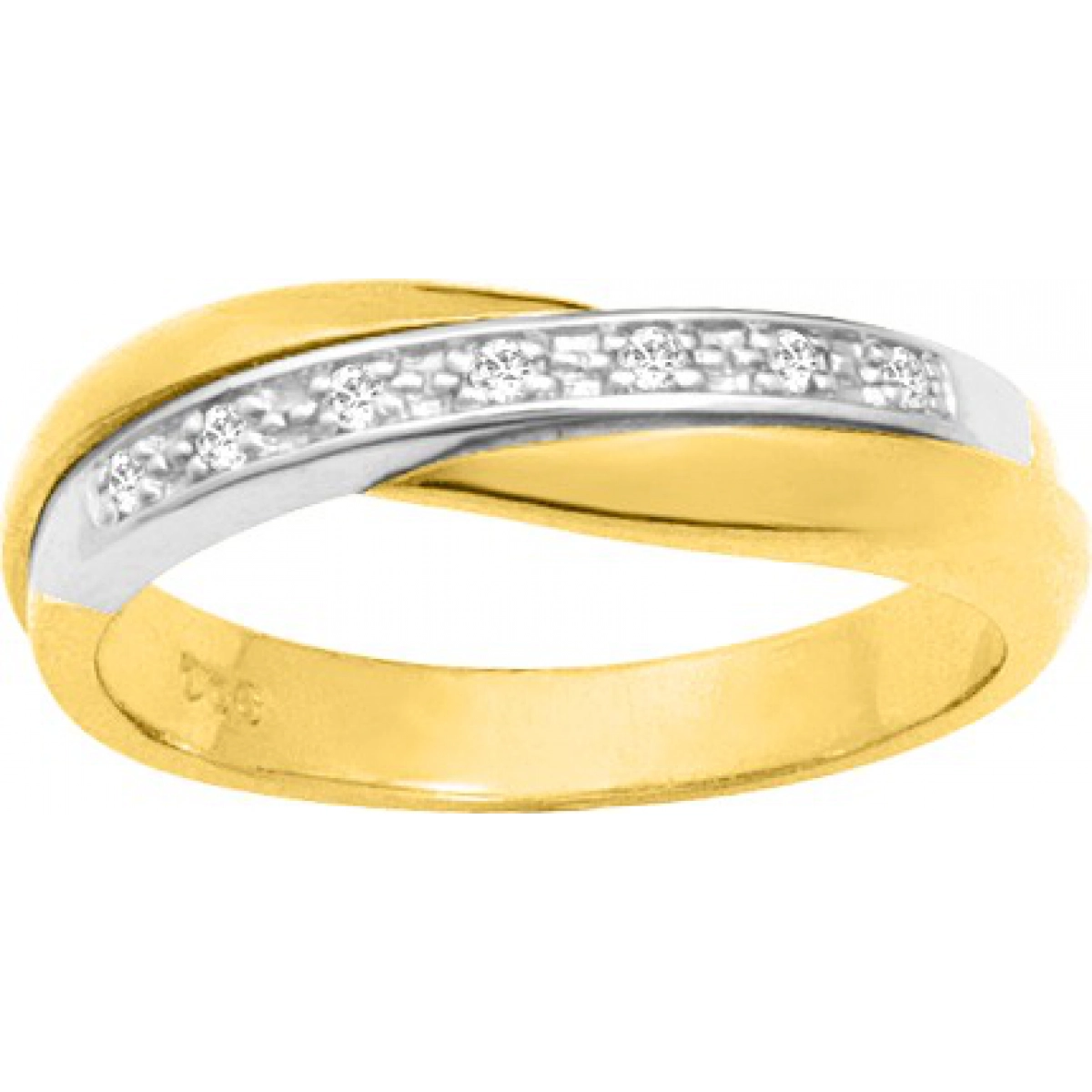 All.Croisée di 0.06ct or375jb Lua Blanca  07095HV - Taille 52