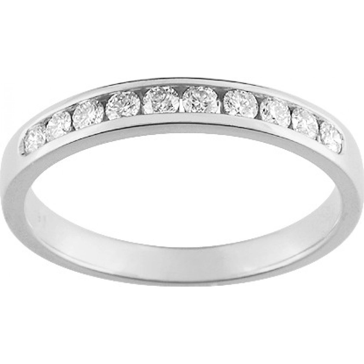 Wedding ring w. 10 diam 0.30ct GHSI 18K WG - Size: 49  Lua Blanca  3L026GB2.9