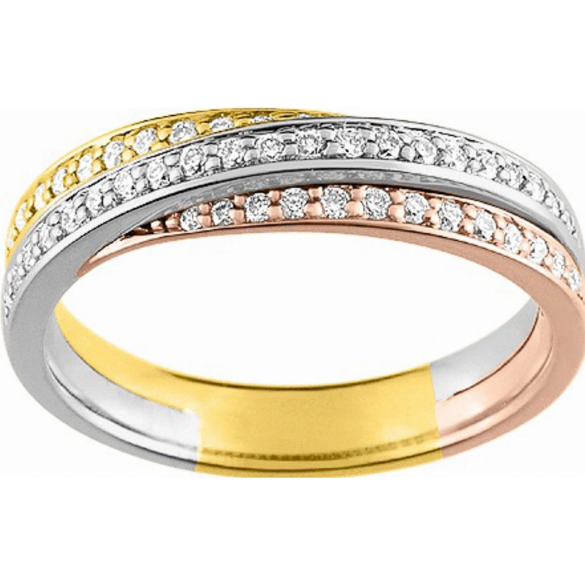 Wedding ring w. 47 diam 0.09ct 9K 3TG Lua Blanca  0T356ZI0 - Size 52
