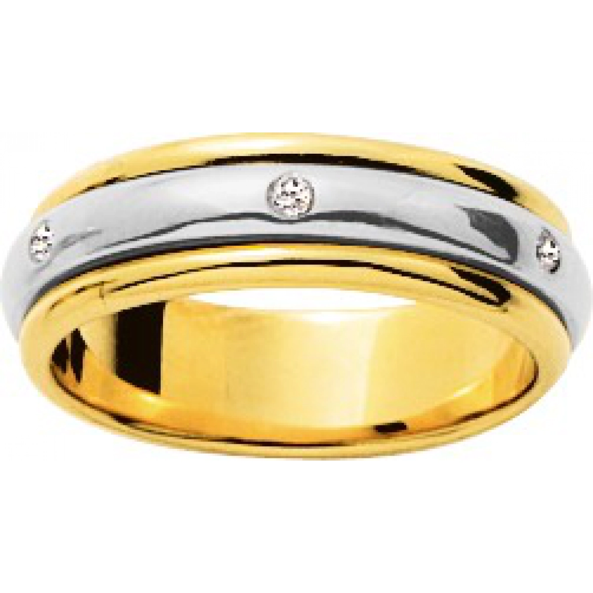 Wedding ring w. diam 0.12ct 18K 2TG - Size: 54  Lua Blanca  20960D.14