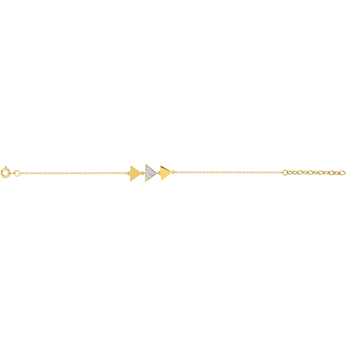 Bracelet 15cm w. cz gold plated Brass 2TG  Lua Blanca  BSBM34Z15.0