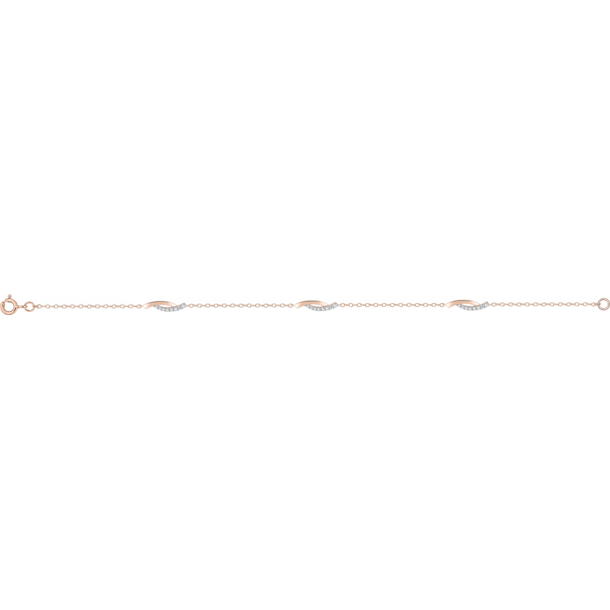 bracelet plaqué or rose et oxydes - Taille: 18  Lua Blanca  133244.1R.18