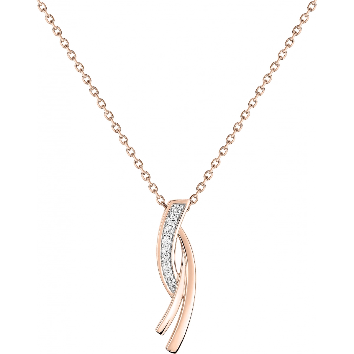 Necklace w. cz gold plated Brass PG - Size: 42  Lua Blanca  132194.1R.42
