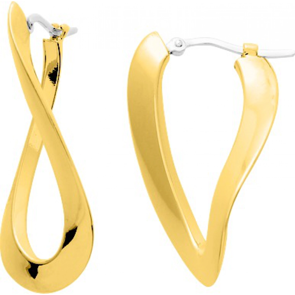 Hoops earrings pair trian.tube 18K YG  Lua Blanca  3550.1.0