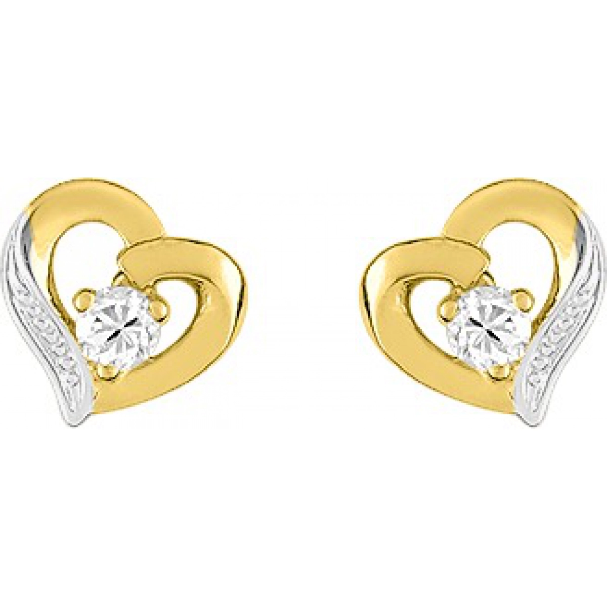 Earrings pair with cz 9K 2TG  Lua Blanca  29SK41BZ.0