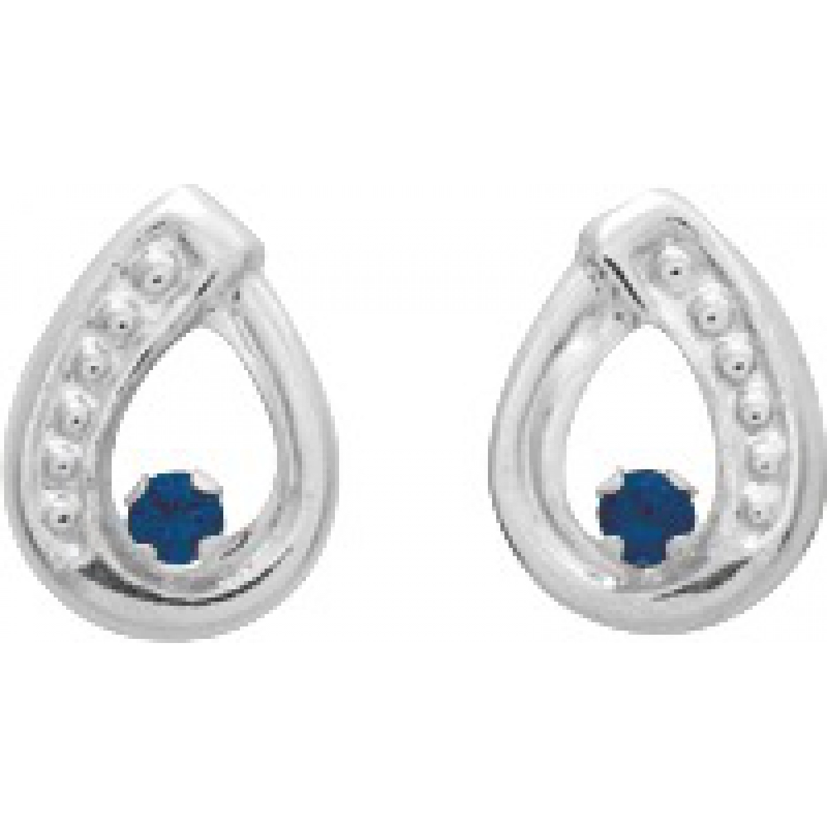 Earrings pair w. sapphire 18K WG  Lua Blanca  8366GS.0